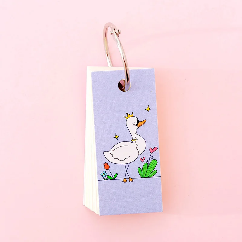 Корейский Kawaii Swan memo pad аниме-кольцо пустой блокнот милый флэш-индекс карты для