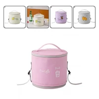 thick lunch bag cylinder wide open smooth surface food delivery bag food delivery bag thermal insulated bag