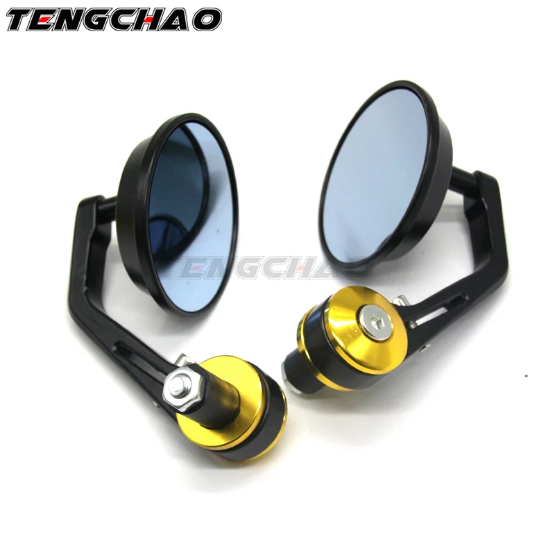 

1 Pair 7/8" 22mm Universal Motorcycle Aluminum Rear View Black Handle Bar End Side Rearview Mirrors