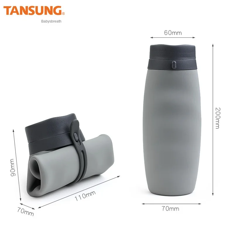 

New Product Simple Portable Water Bottle Silicone Outdoor Sports Creative and Practical Anti-fall Thermal Insulation Water Cup