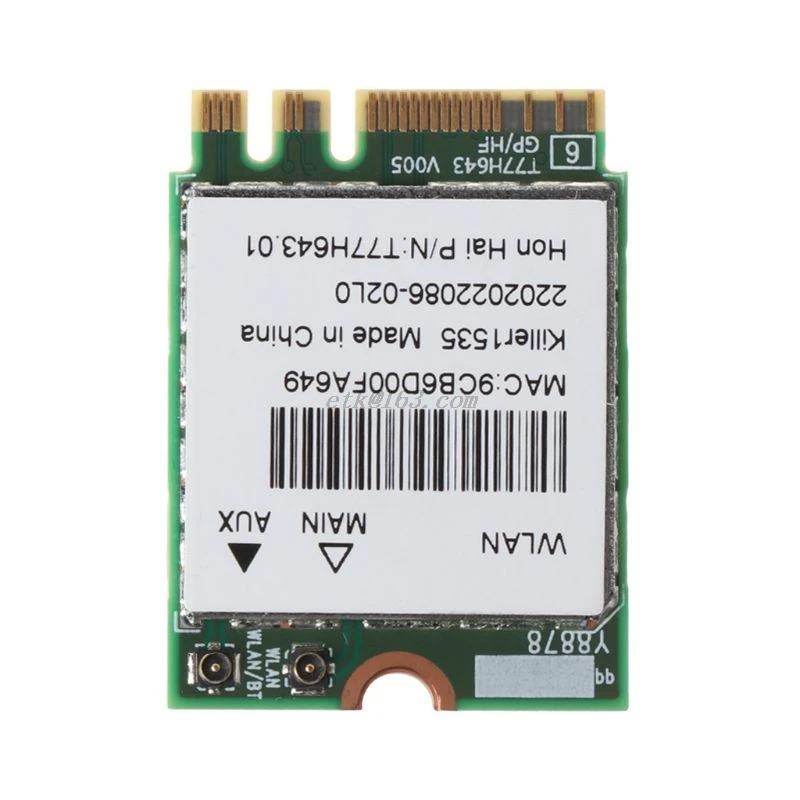 Адаптер Killer 1535 1525 QCNFA364A AC M.2 NGFF WIFI для MSI GT72/GS60/GE62/GE72/PE60/PE70 Dell Alienware|Сетевые карты| |