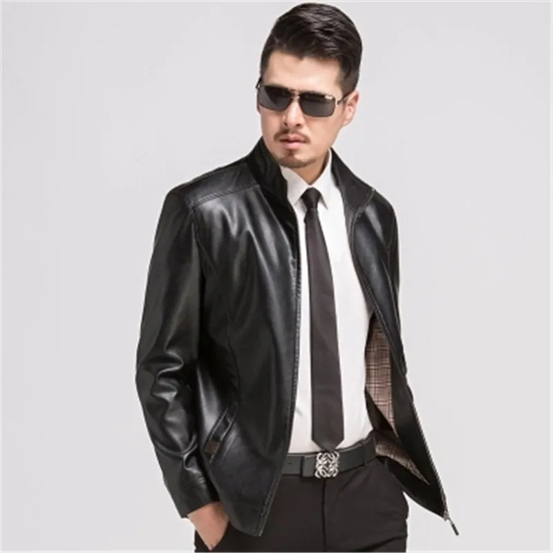 Новая модная мужская куртка из искусственной кожи черная красная коричневая