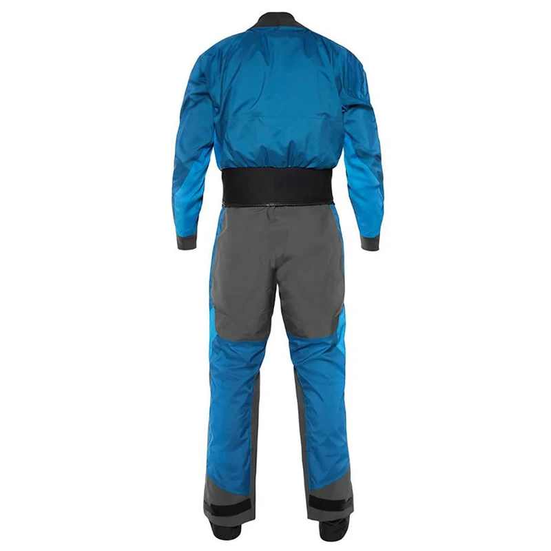 Мужской синий сухой костюм водонепроницаемый полностью на молнии спереди с