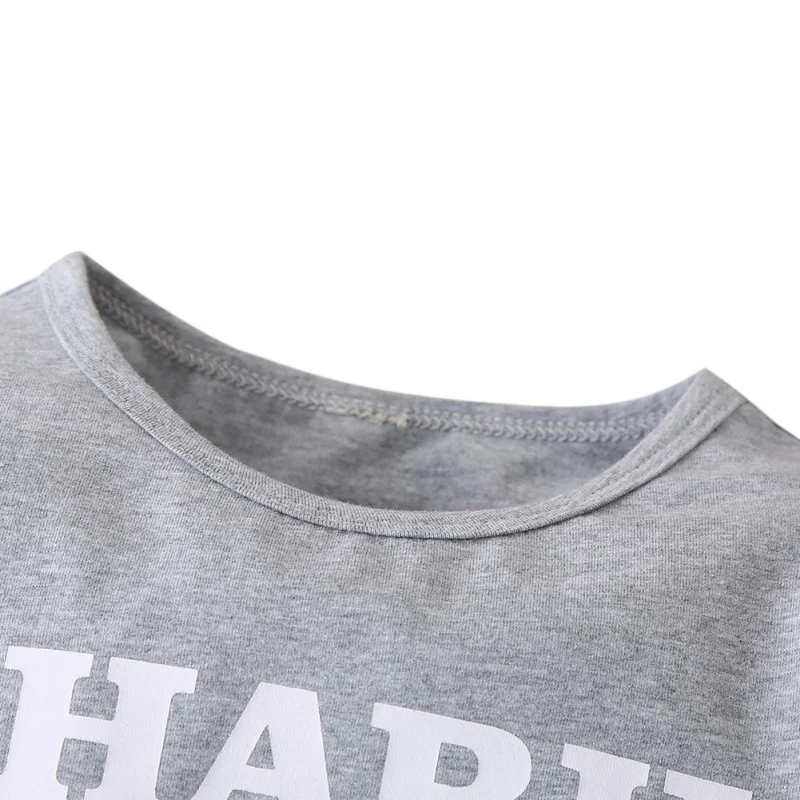 Детская зимняя одежда Модный детский костюм с принтом Топ длинными рукавами +