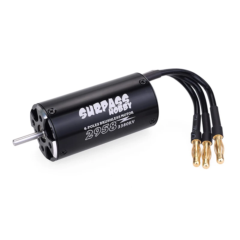 SURPASS HOBBY 2958 3380KV 4-полюсный 3 175 мм вал бесщеточный Водонепроницаемый мотор для 600-800 RC