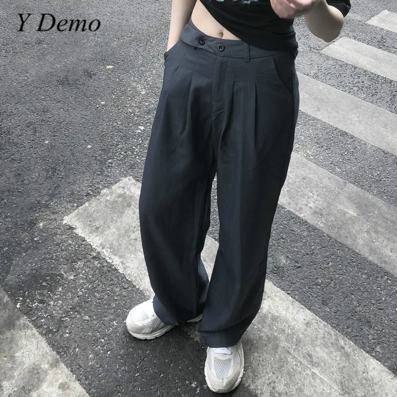 Уличная одежда однотонные новые брюки женские элегантные прямые 2020|Брюки| |