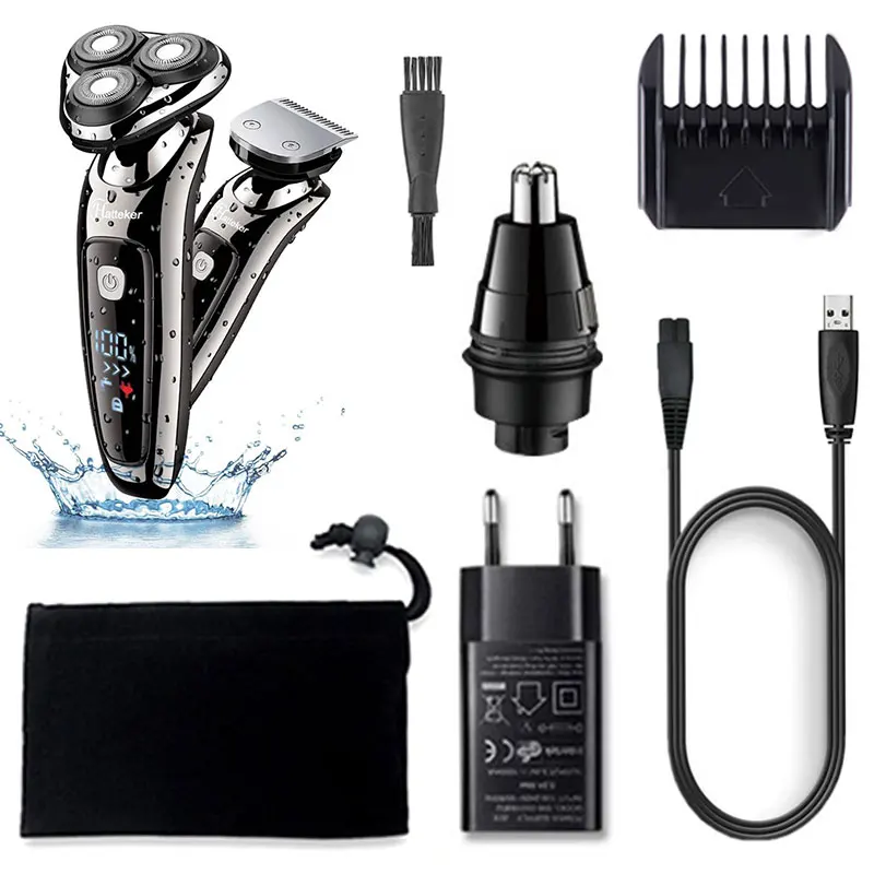 Водонепроницаемый Мощный электрическая бритва для мужчин триммер бороды