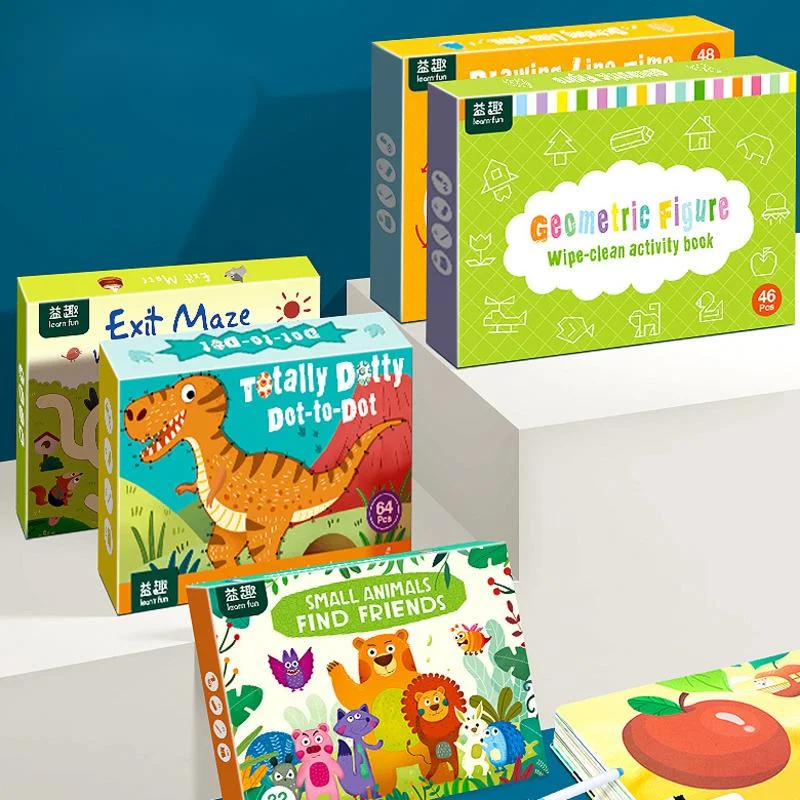 

Montessori Kids Toys Drawing Tablet DIY Color Shape Math Match Game Book Drawing Set Learning Educational Toys For Children Gift