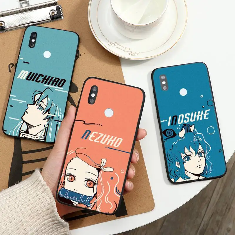 

Japan Anime Kimetsu no Yaiba Phone Case For Xiaomi Redmi note 7 8 9 11 t s 10 A pro lite funda shell coque cover