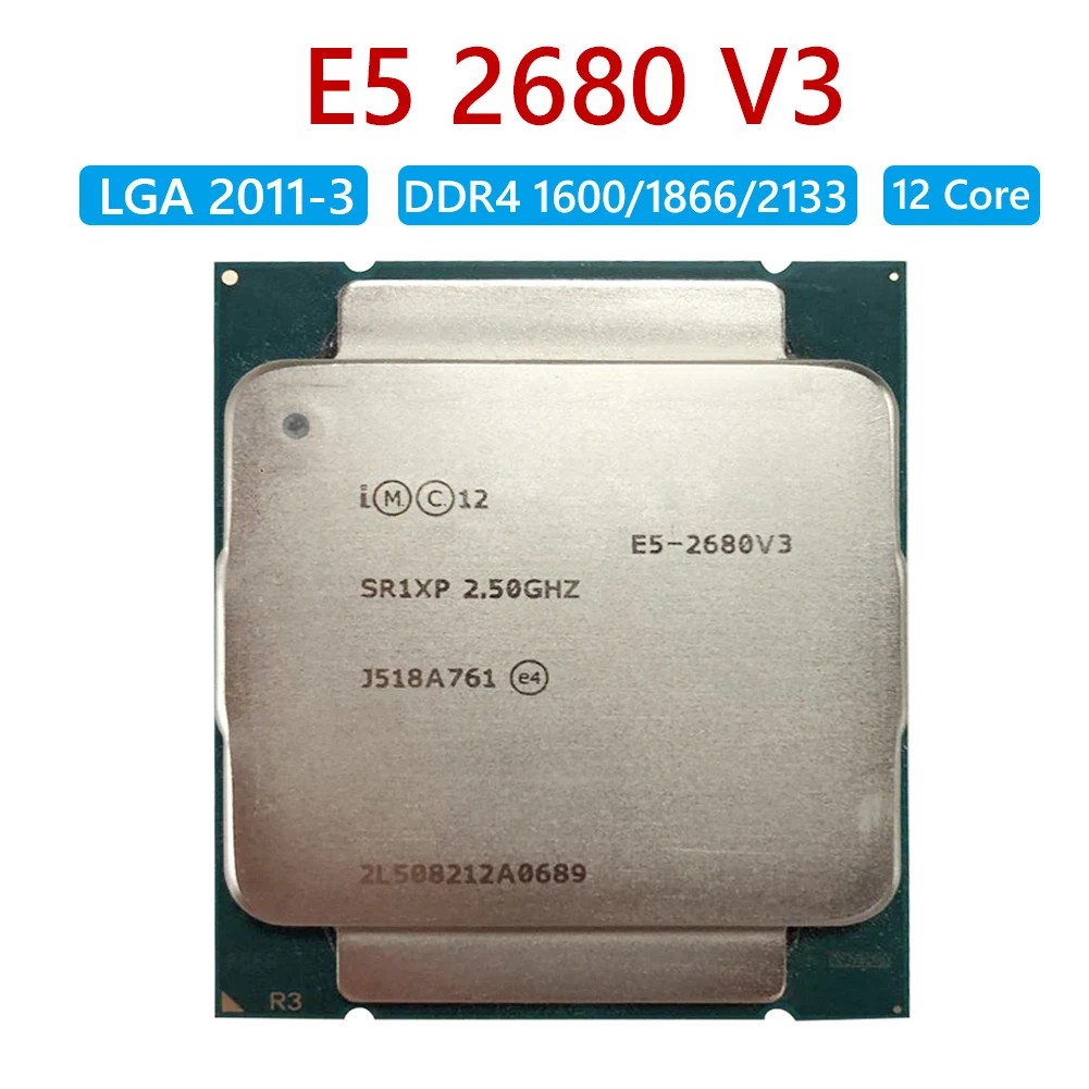 

Для процессора Intel Xeon E5 2680 V3 2,5 ГГц DDR4 для компьютера X99, комплект 12-ядерного процессора, модуль материнской платы компьютера