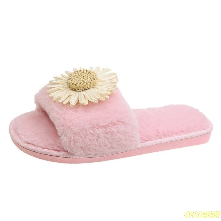 

2020 Women Furry Slippers Ladies Shoes Cute Plush Fox Hair Fluffy Sandals Women's Fur Slippers Winter Warm Slippers Women Hot