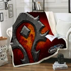 Покрывало из шерпы и флиса, мягкое покрывало с 3D-принтом World of Warcraft, плюшевое винтажное постельное белье, квадратное, для пикника