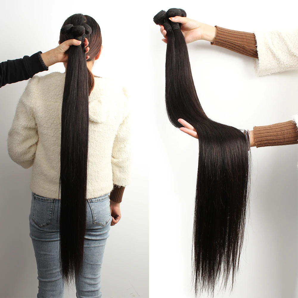 

KISSHAIR 28 30 32 34 inch Remy Indian Human Hair Bundles Straight Unprocessed Cuticle Aligned Raw Brazilian Hair Extension