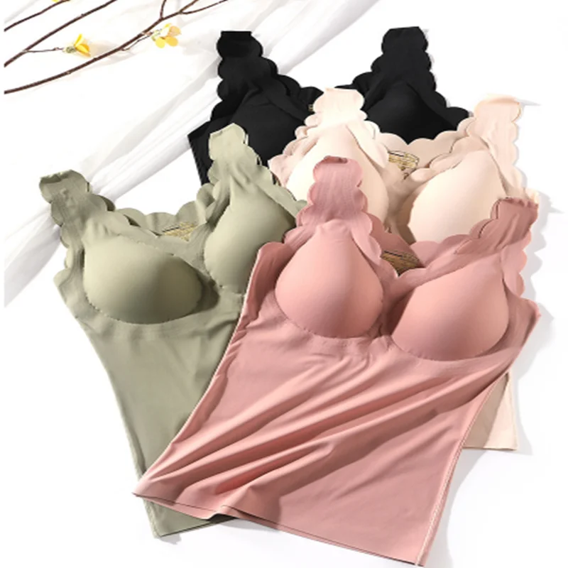 

Autumn and winter frosted thermal underwear women's vest with constant temperature and heat base autumn clothing latex underwear