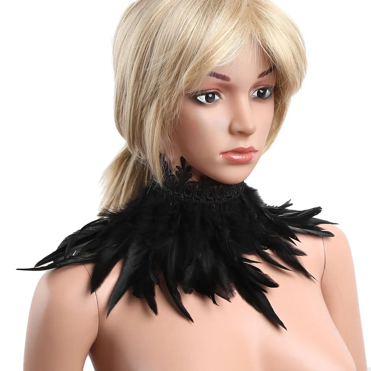 Шаль накидка на плечо лента галстук викторианская готика Натуральное перо