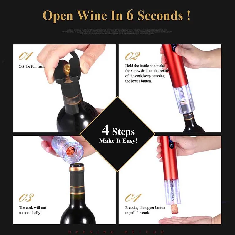 

New Electric Wine Automatic Bottle Opener Portable Household Foil Cutter Electric Wine Bottle Opener Dropshipping#w