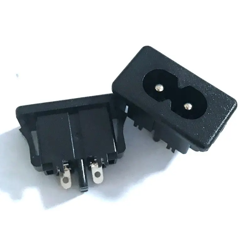 10 шт. BX 180 черная штепсельная вилка IEC320 C8 разъем питания AC 250V 2.5A 2Pin 8 Word розетка