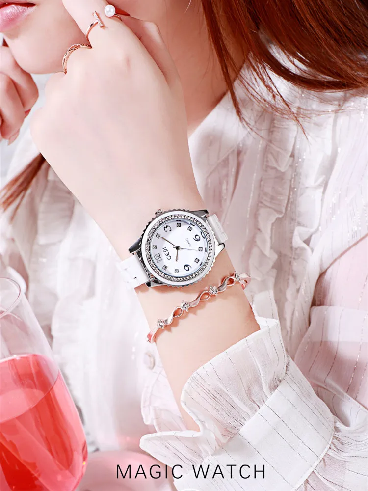 Hot Sale Women Ceramic Watches Luxury Lady Watch Woman Rhinestone Wristwatch.Fashion Crystal Fashion relogios | Наручные часы