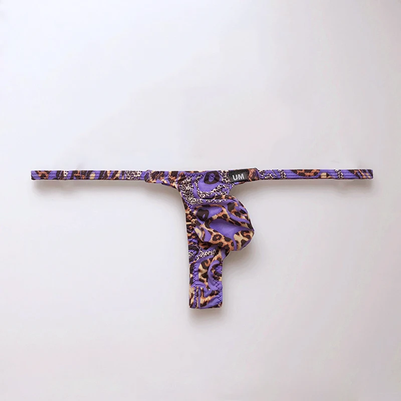 Мужские стринги сексуальные леопардовые пикантные трусики Танго с низкой талией