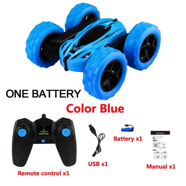blue with 1 battery RC автомобиль 2,4G 4CH трюк Дрифт деформация багги автомобиль рок-гусеничный ролл автомобиль 360 градусов флип дети робот игрушечные машинки RC для детей Подарки - Цвет: blue with 1 battery
