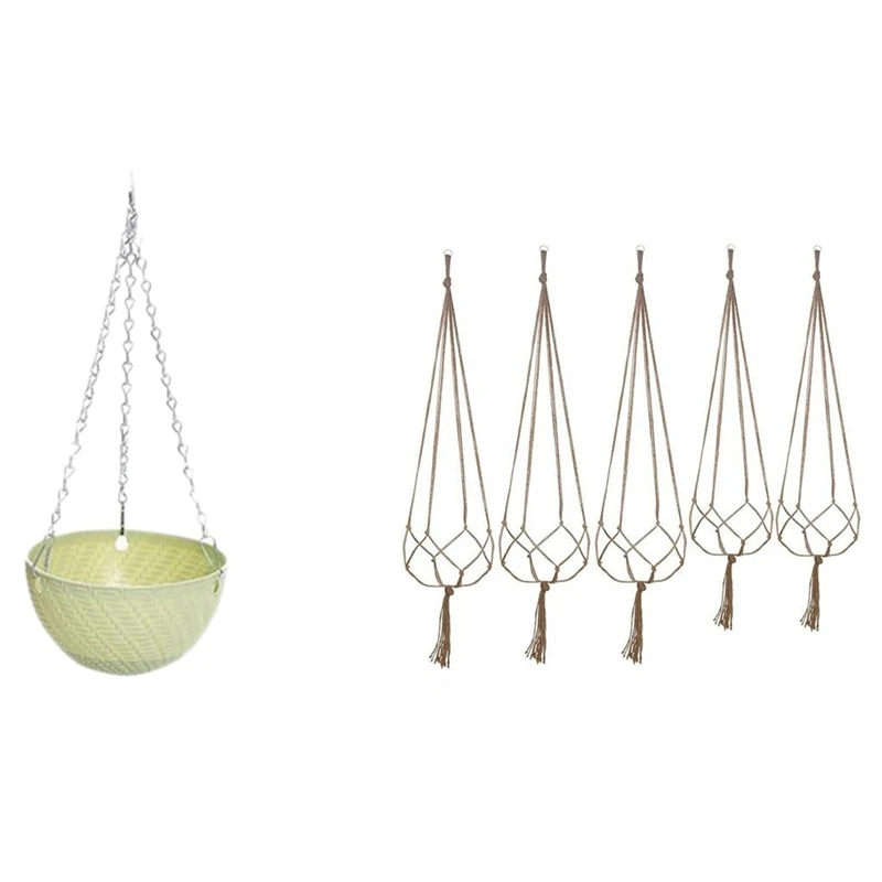 Круглая пластиковая подвесная корзина цветочный горшок 16x10 см с растениями в