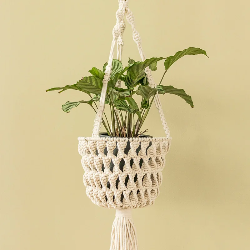 Женская хлопковая веревка ручной работы фотокорзина для комнатного цветочного