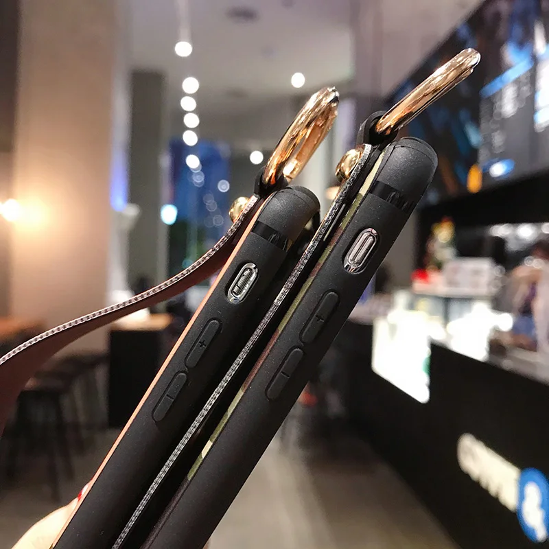 Чехол-накладка для Iphone 11 Pro Max X XR XS 6 6S 7 8 Plus из ТПУ с ремешком на запястье | Мобильные