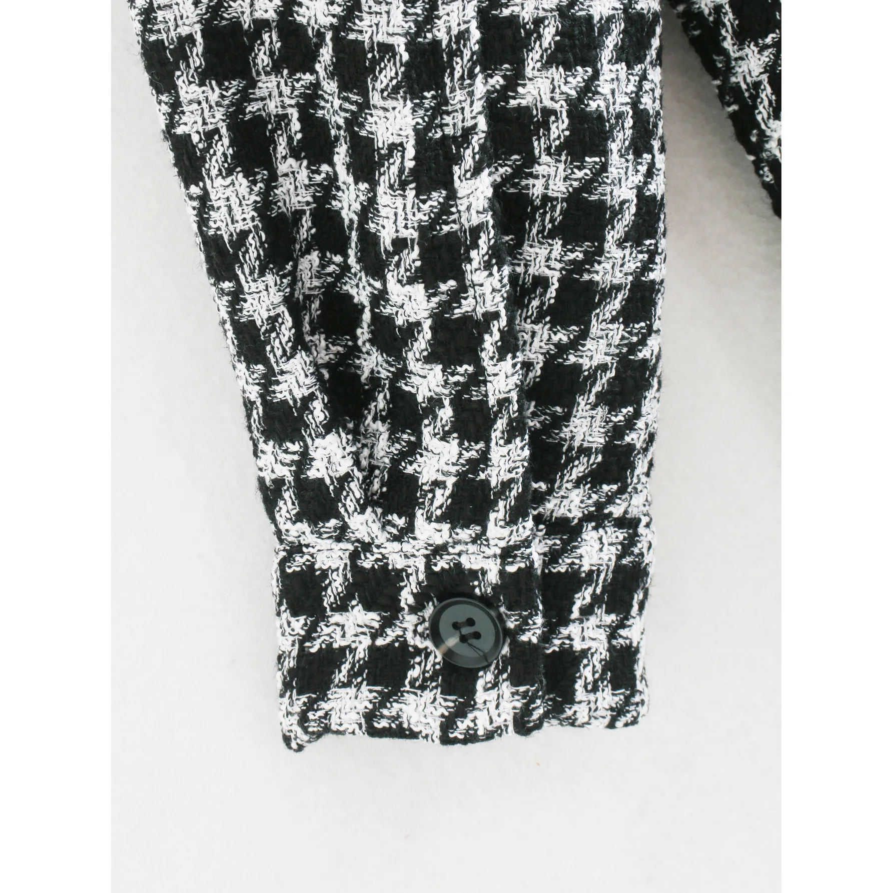 

women Houndstooth palid button jackets vintage female streetwear fashion ladies full sleeve urn down collar solf jacket