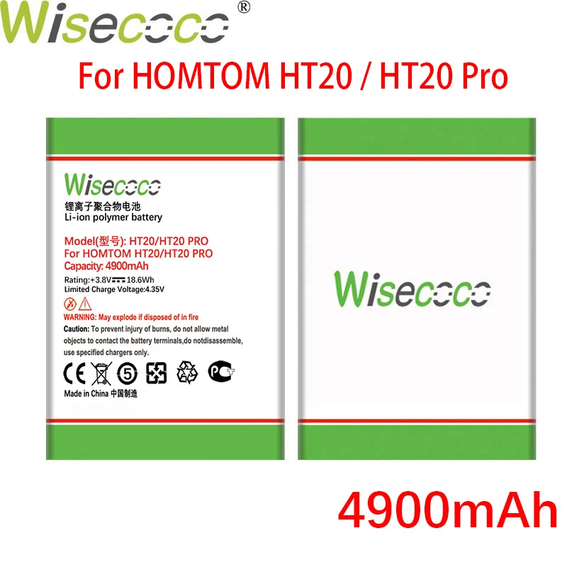 WISECOCO 4900 мАч Батарея для HOMTOM HT20 / Pro мобильный телефон в наличии Высокое качество +