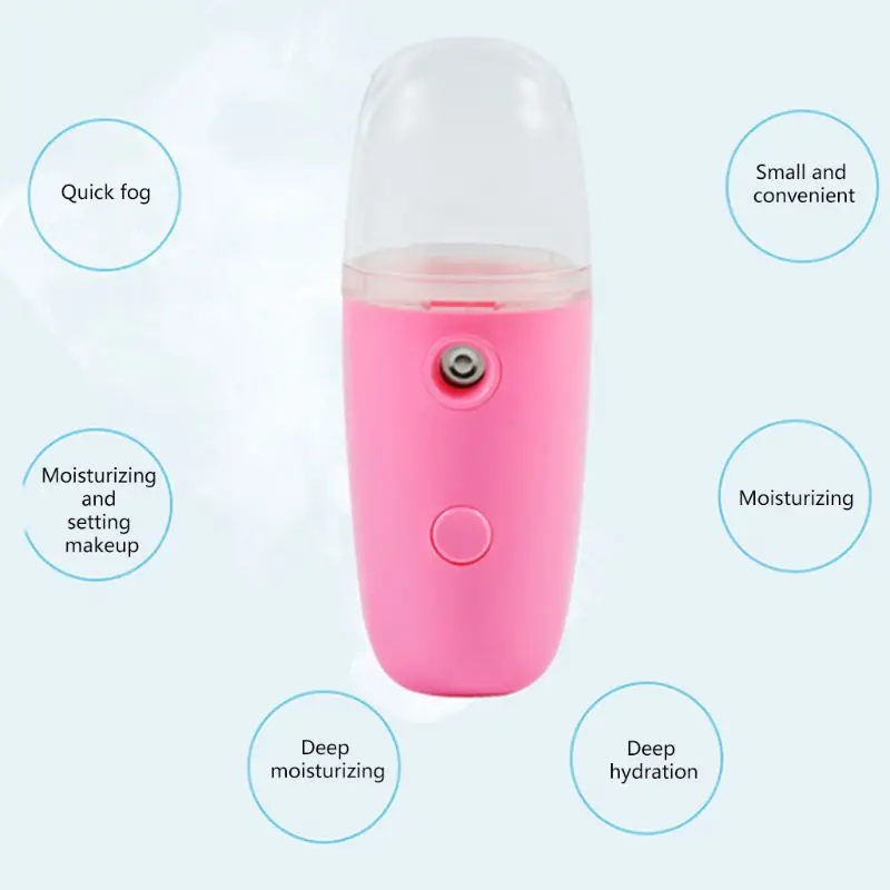 

30ML Handheld Moisture Facial Steamer Ultrasonic Face Humidifier Sprayer USB Charging Water Mist Maker U1JE