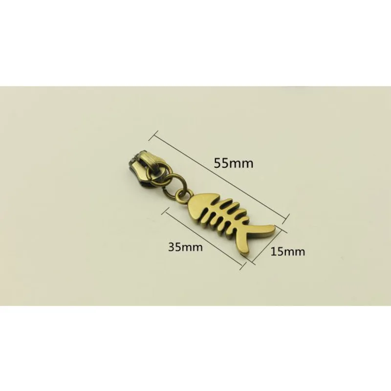 Забавные аксессуары на молнии 5 шт. рыбьи кости медные зубья сплав головка для
