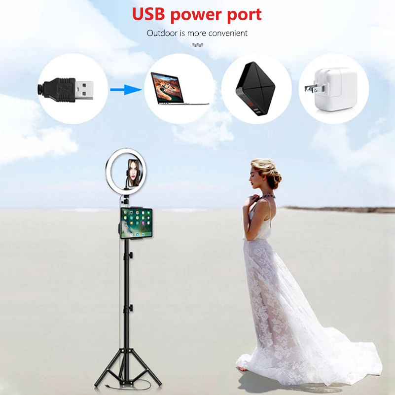 Online Anello Luminoso A LED Da 10 Pollici Con Supporto Per Treppiede Per Telefono Fotografia Fotografia Registrazione Video Selfie Ring Light Con Supporto Per Tablet Per IPad