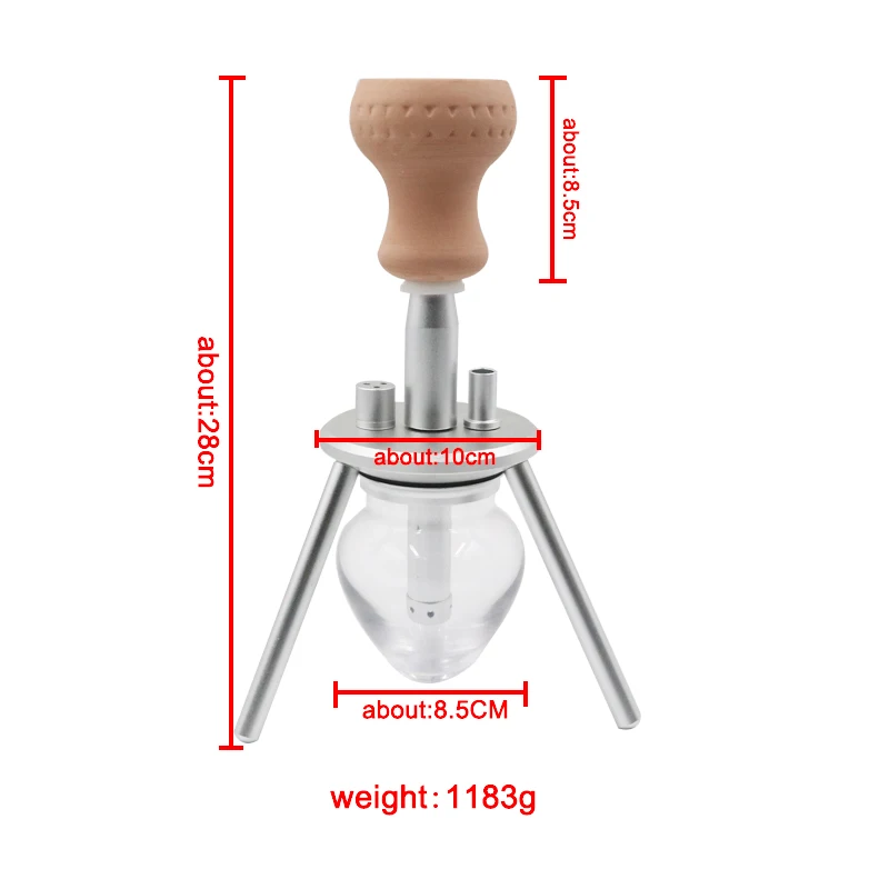 Портативный кальян набор для кальяна с искусственной керамической чашей из