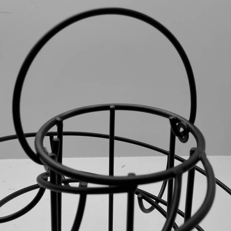 

Modern Spiraling Design Metal Free Standing Egg Skelter/Dispenser Rack (Black)