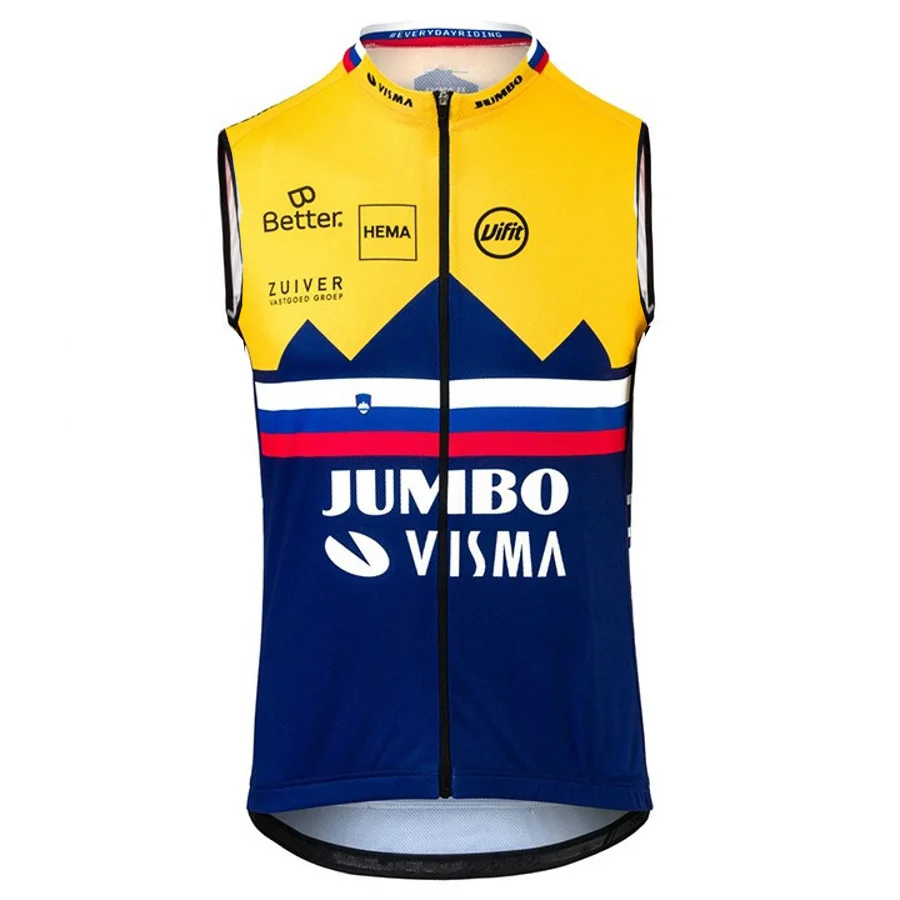 Жилет Roglic pro team jumbo visma ветрозащитный дышащий без рукавов для езды на