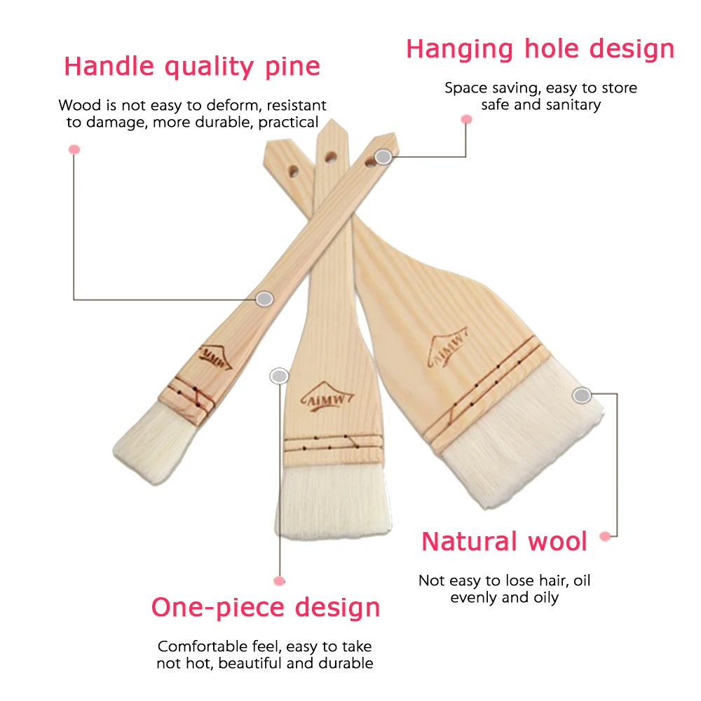 Pawaca высокое качество щетки барбекю наметка масло щётка с деревянной ручкой