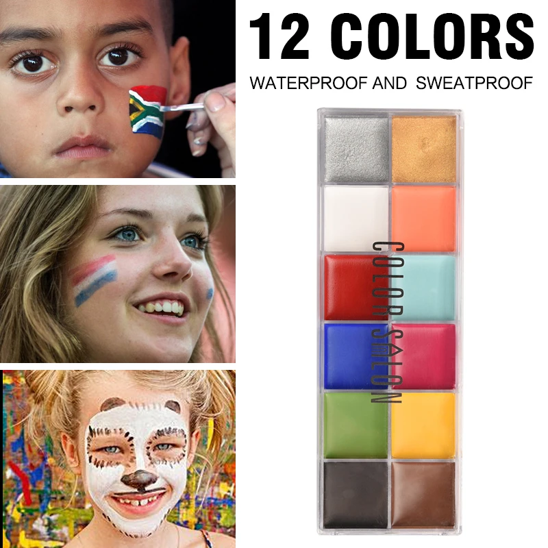

Color Salon 12 Body Paint Drawing Makeup Kids Face Paint Pigment Regular Colour Painting for Party Shows