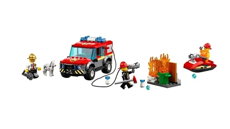 Конструктор блочный детский развивающая игрушка для мальчика Пожарное депо 11215