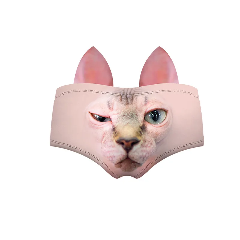 Женские сексуальные трусики 3D Животные кошка собака свинья обезьяна уши милое