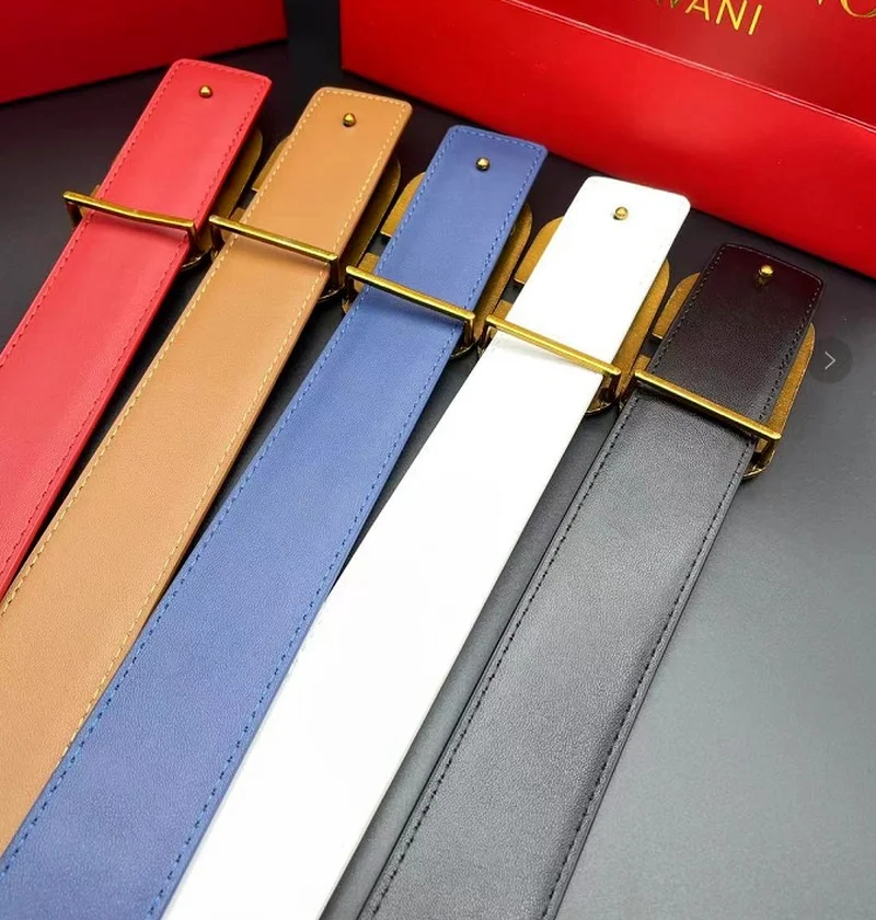 

Новинка 2021, 3 см в ширину, дизайнерское простое универсальное джинсовое платье в стиле ретро с V-образной гладкой пряжкой, роскошный брендовы...