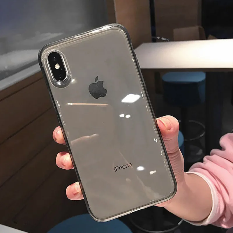 Прозрачный антидетонационный чехол для телефона ярких цветов для iPhone 11 PRO X XS XR Max 6 6S 7 8 Plus, Прозрачная мягкая защитная задняя крышка из ТПУ