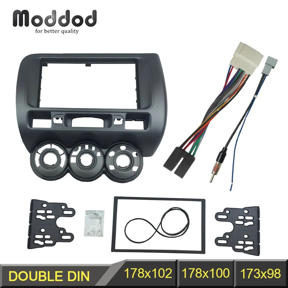Двойной Din радио фасции Для Honda Jazz LHD или RHD CD gps DVD стерео CD панель головного устройства приборной панели Установка отделка комплект рамки