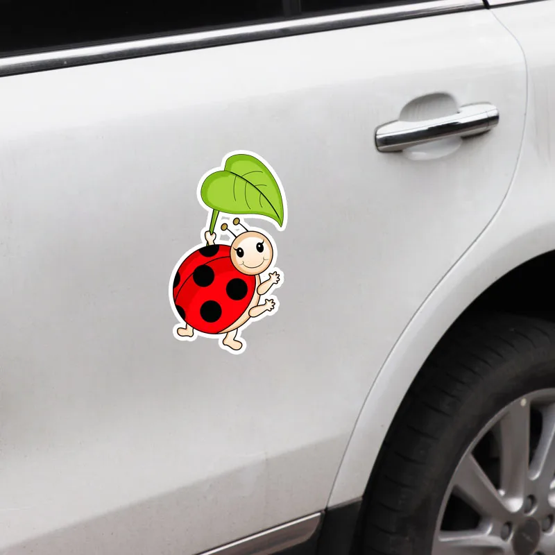 

16cmx9cm Cute ladybug Vinyl Car stickers Decals Motorcycle Accessories Car-Window Decorative Goods PVC
