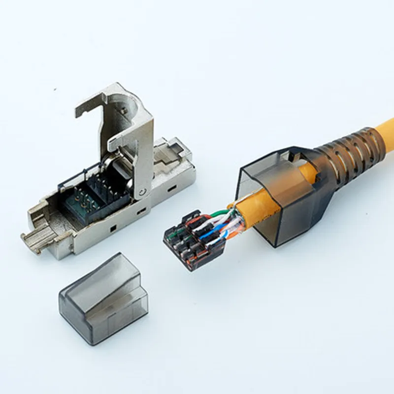 Экранированная кристаллическая головка Cat6a Ethernet RJ45 адаптер Adsl модем CAT6A разъем многоразового использования типа кристаллическая головка Ethernet разъем 10 гигабайт