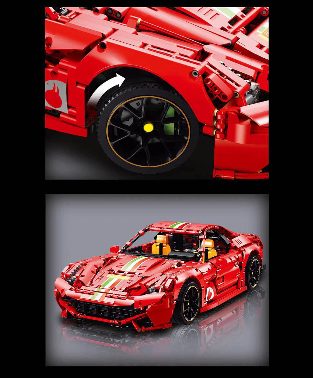

18K K100 Mechanical Series 3571PCS F12 Super Car Assembled Racing Model Building Block Toys For Children Boy Gift