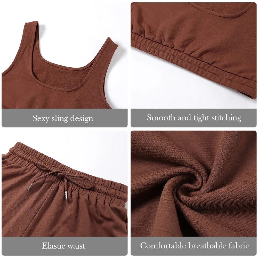 

Women's Tracksuit Casual Gym Fitness Sportswear Workout Sports Tube Top Running Shorts Cycling Shorts Summer Clothes Shorts Sets