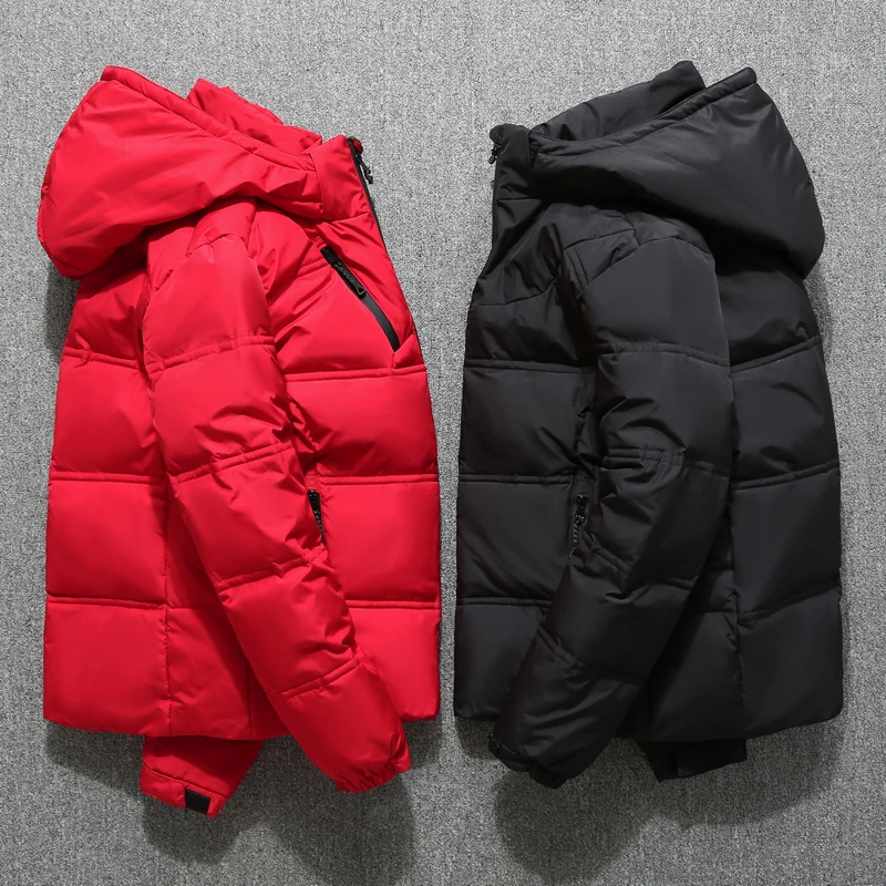 2019 Мужская русская Зимняя Толстая теплая ветрозащитная белая куртка пуховик на