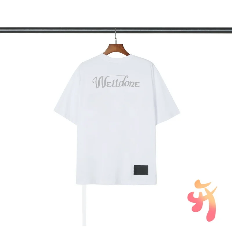

New Summer We11done T-shirts Men Wome High Quality Digital Dyeing Letter Loose Tops We11done Fashion Casual T Shirt