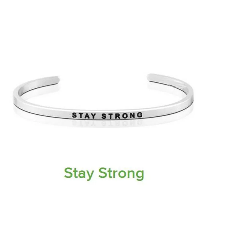 Оставайтесь сильными Браслеты нержавеющей стали браслеты 4 мм Ширина окружающую