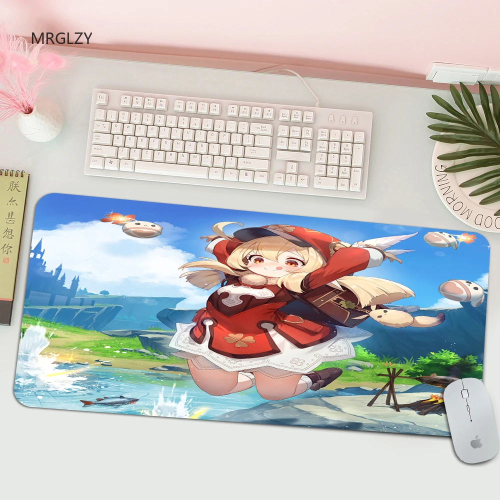 

Ударный коврик для мыши Genshin, игровой коврик для мыши небольшого размера, игровой коврик для клавиатуры, Настольный коврик из натурального к...